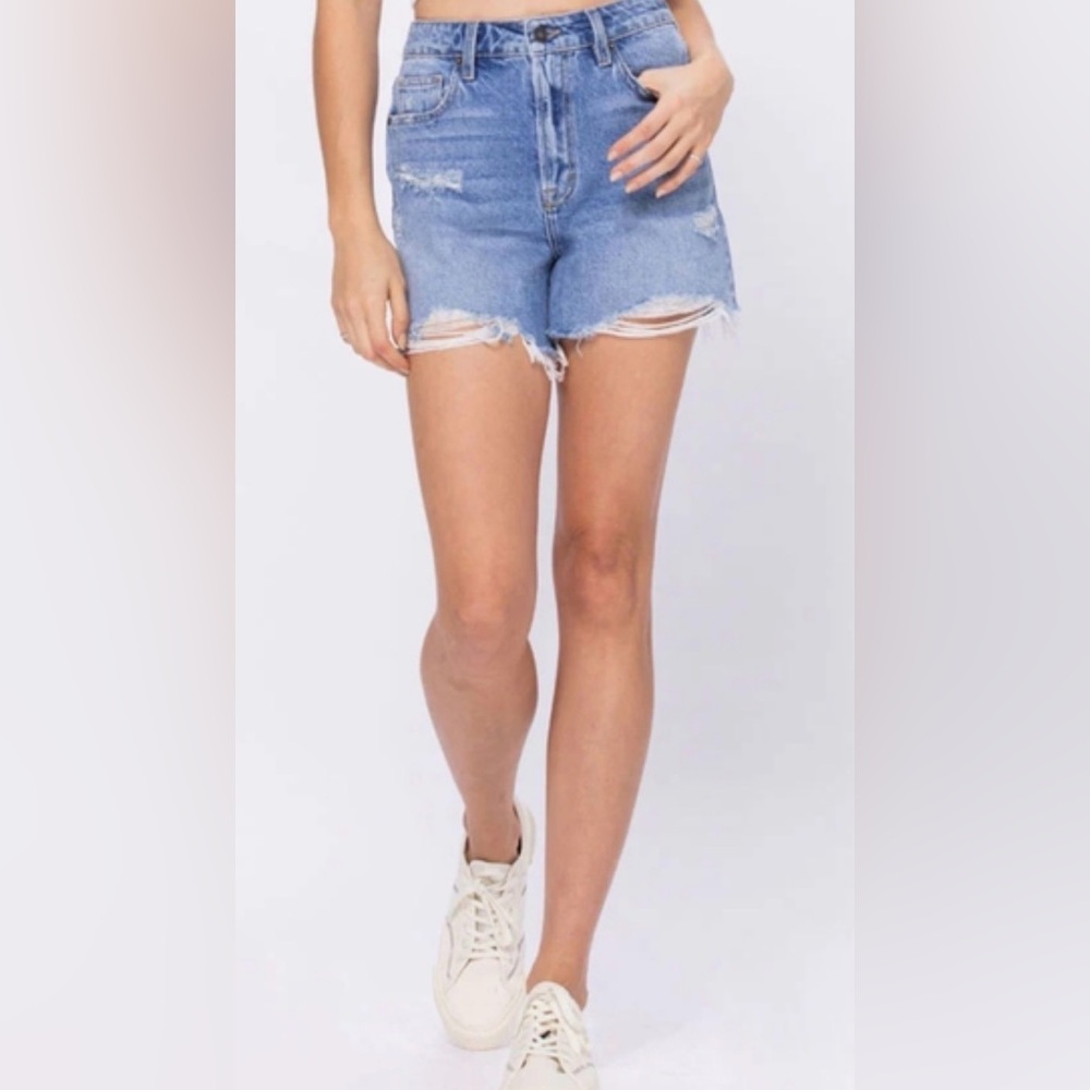Hidden~Sofie Distressed Denim Jean Shorts